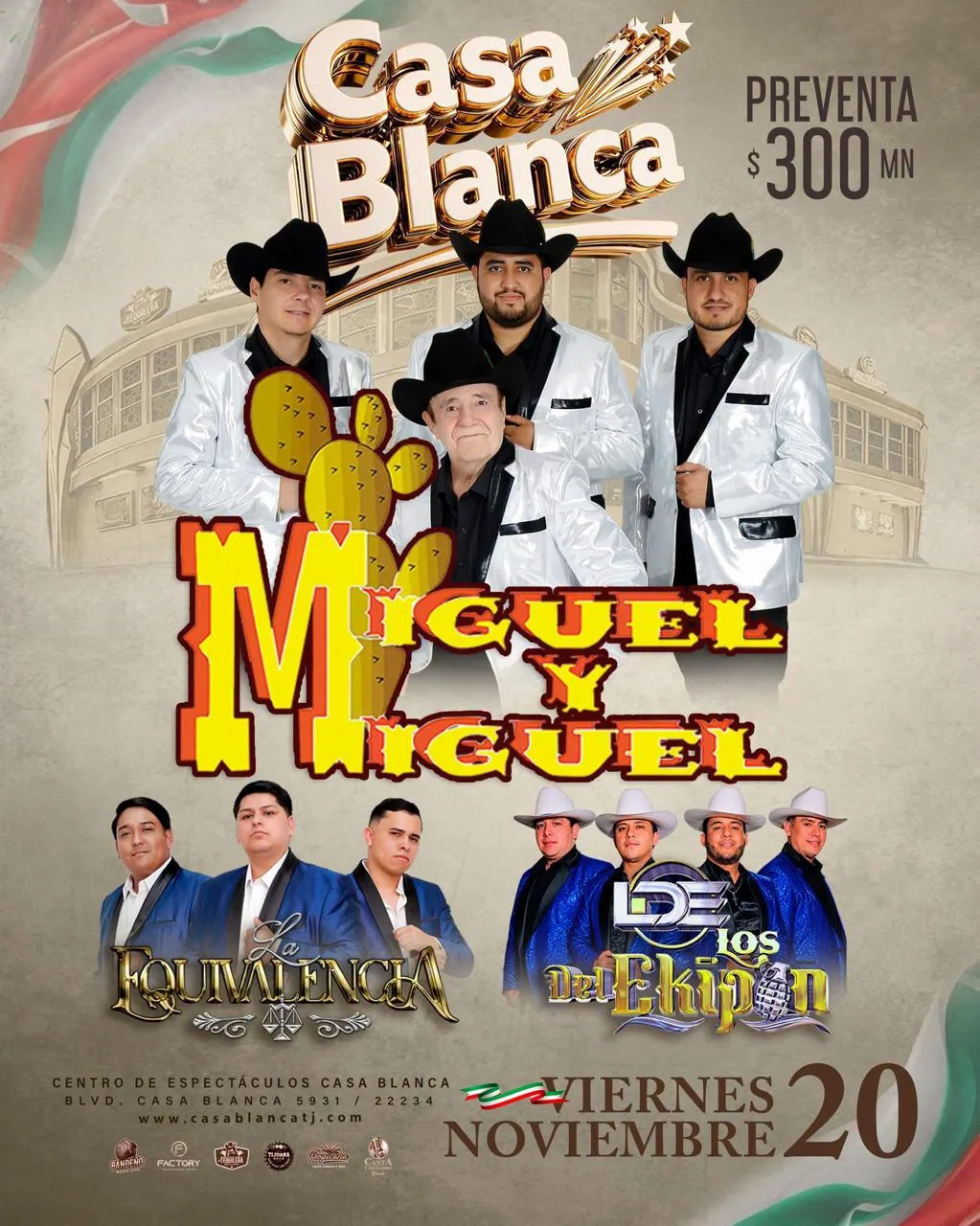 Miguel y Miguel en Tijuana 2026: concierto en Casa Blanca