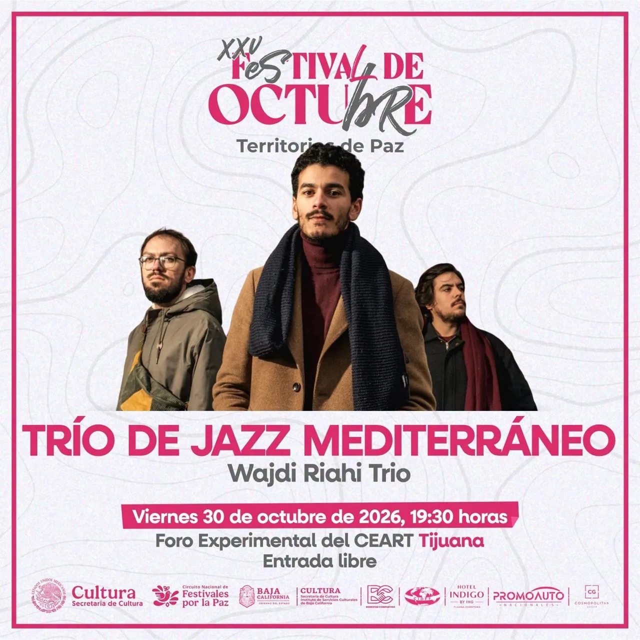 Wajdi Riahi Trio en Tijuana 2026: jazz mediterráneo