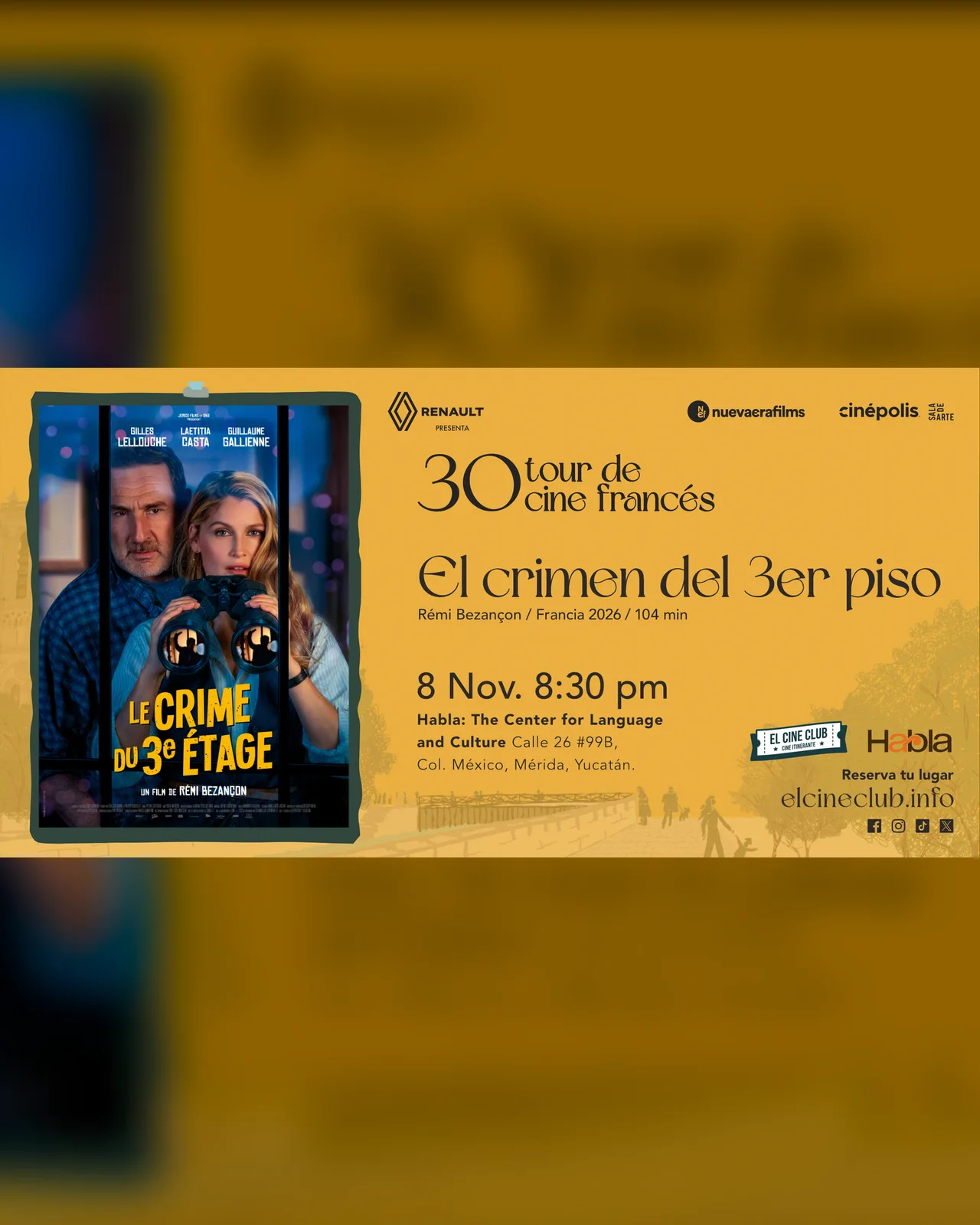 El crimen del 3er piso / 30 Tour de Cine Francés en Mérida