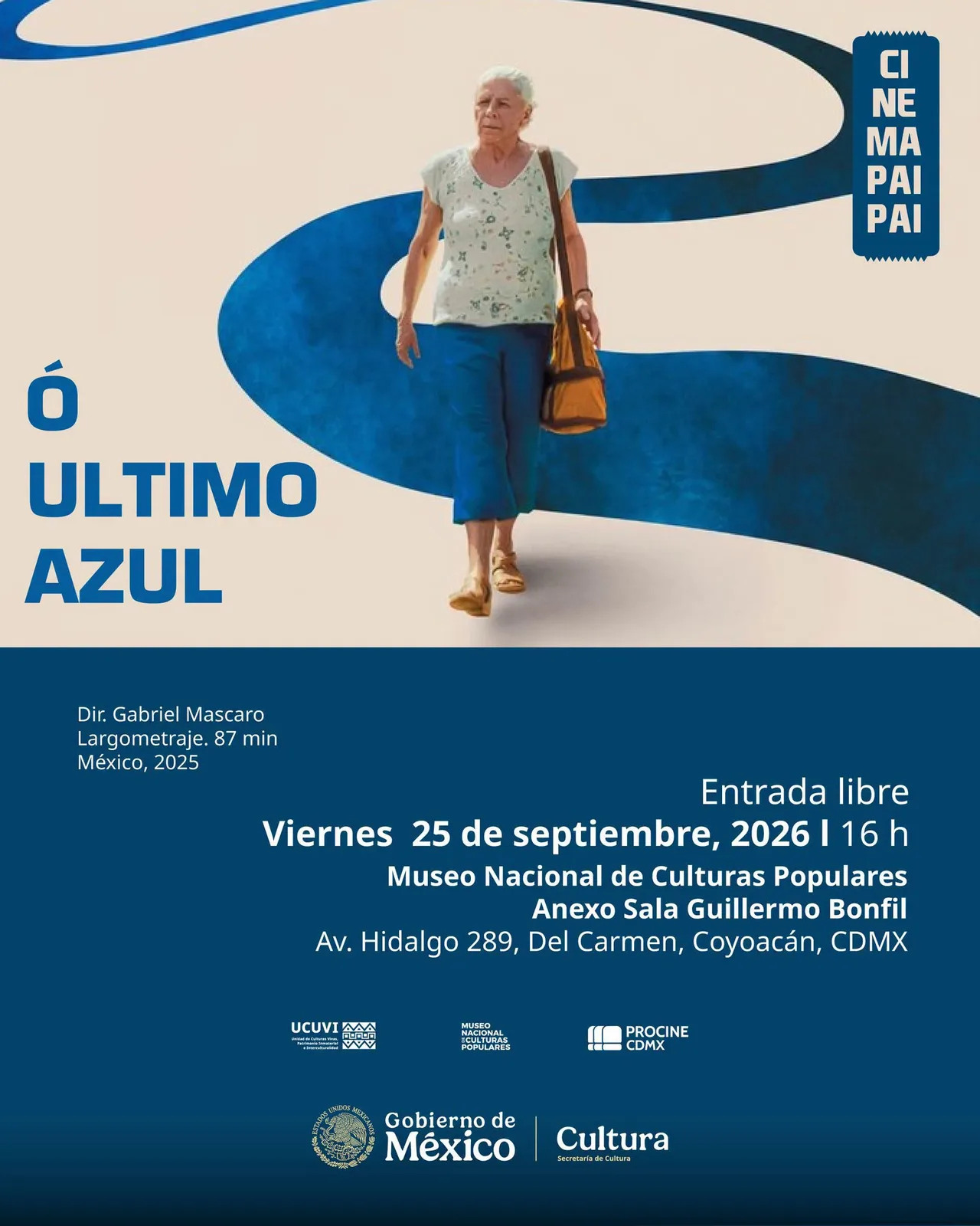 Ó último azul · proyección