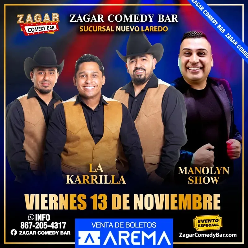 La Karrilla y Manolyn Show en Zagar Comedy Bar Nuevo Laredo