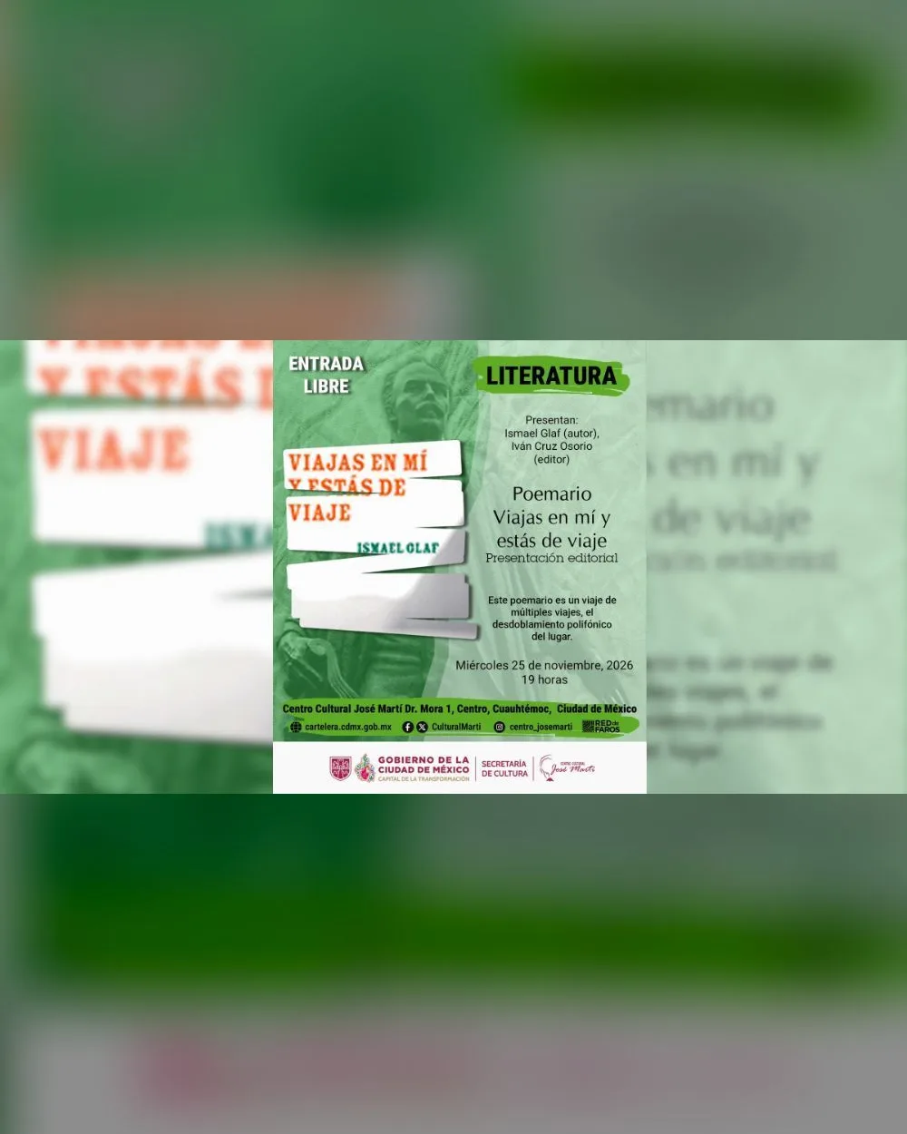 Poemario Viajas en mí y estás de viaje