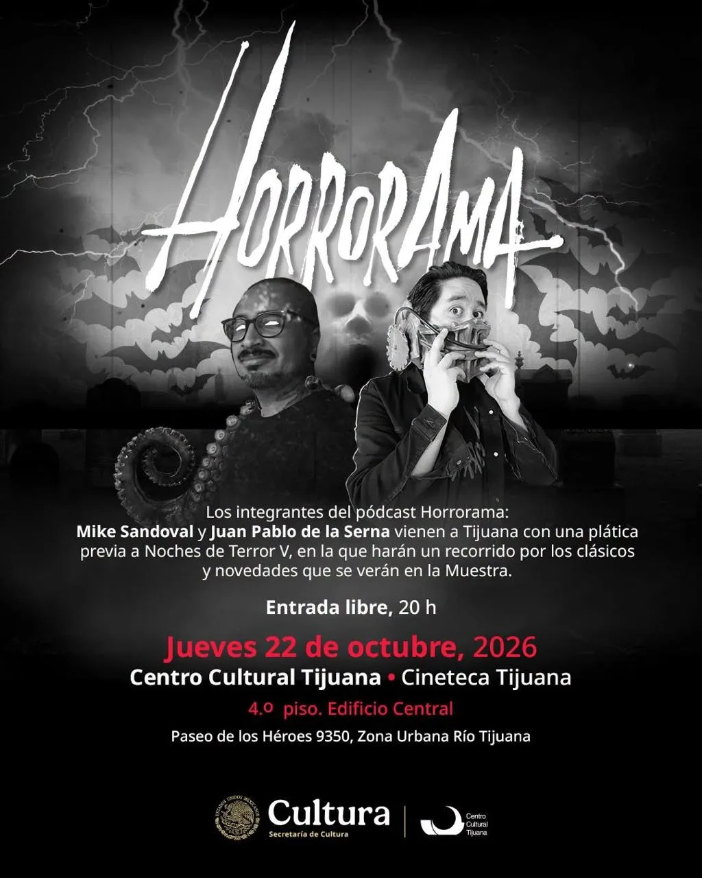 Horrorama en Tijuana 2026: charla de cine de terror