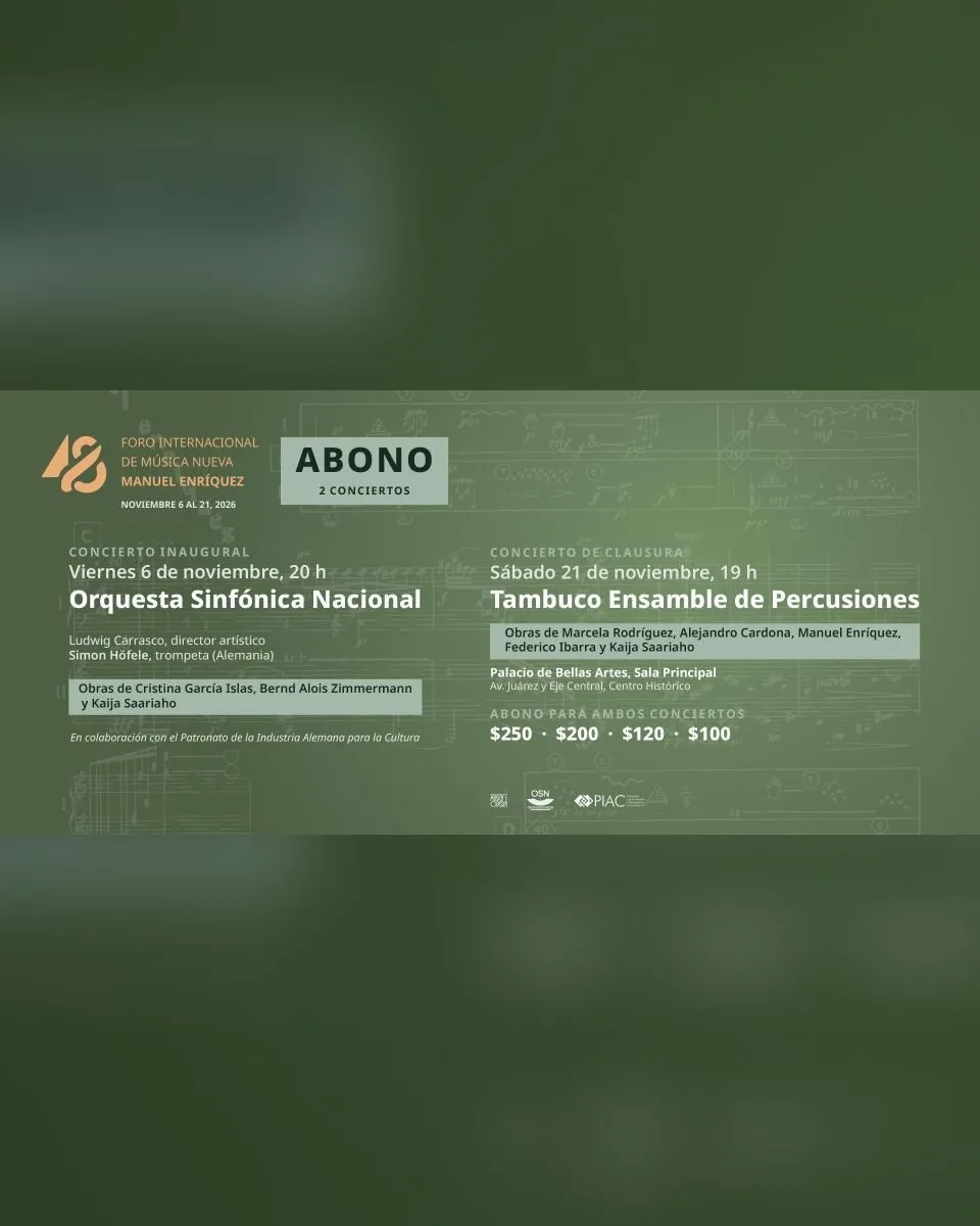 Concierto de clausura Foro Internacional de Música Nueva Manuel Enríquez