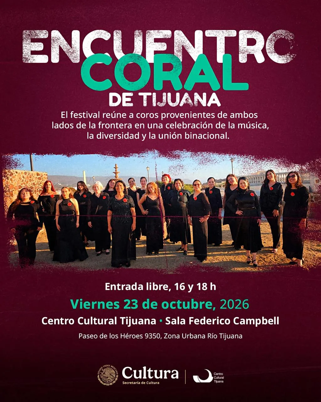 Encuentro Coral en Tijuana 2026: música y entrada libre