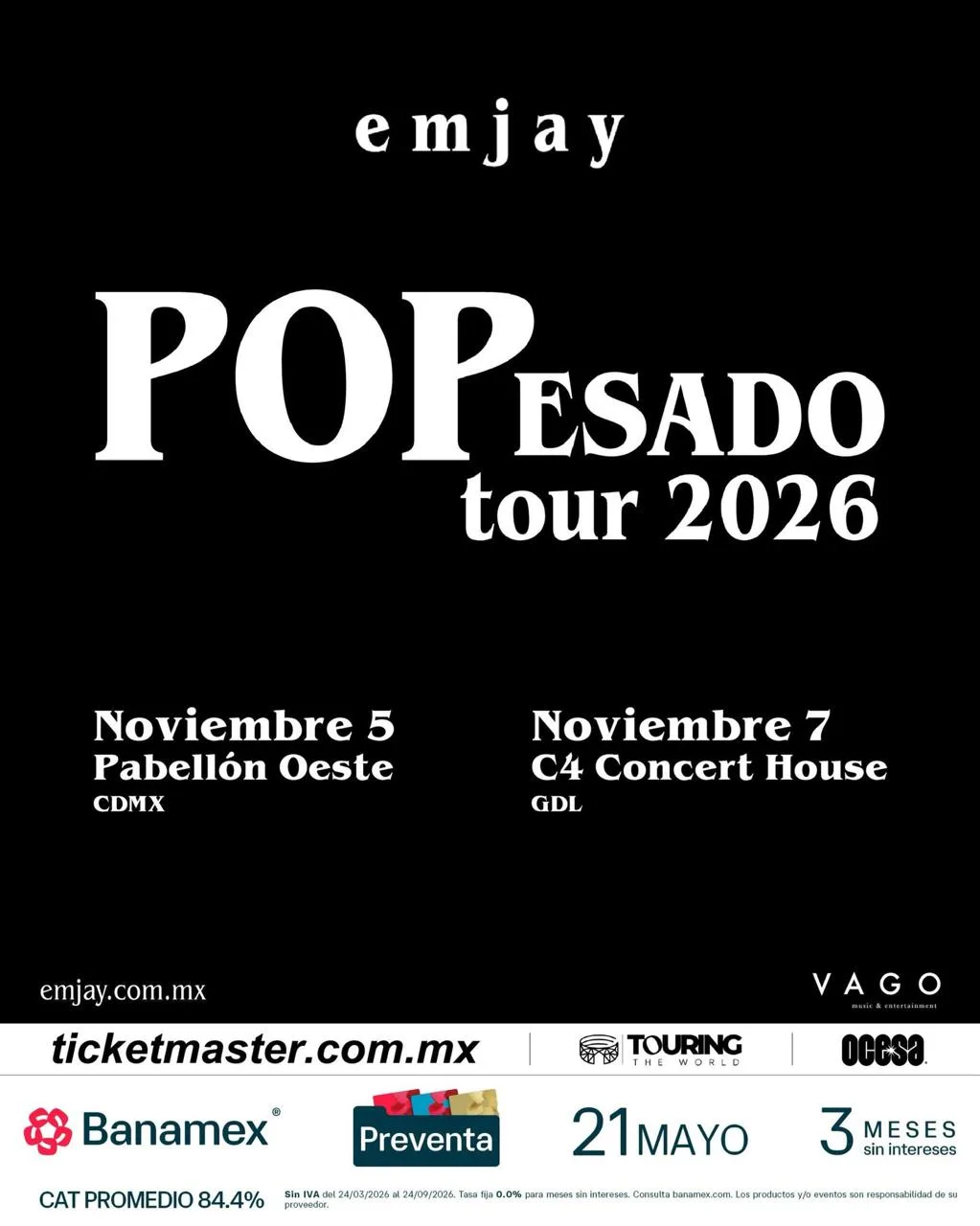 Emjay desatará el caos con su "Pop Pesado Tour" en la CDMX