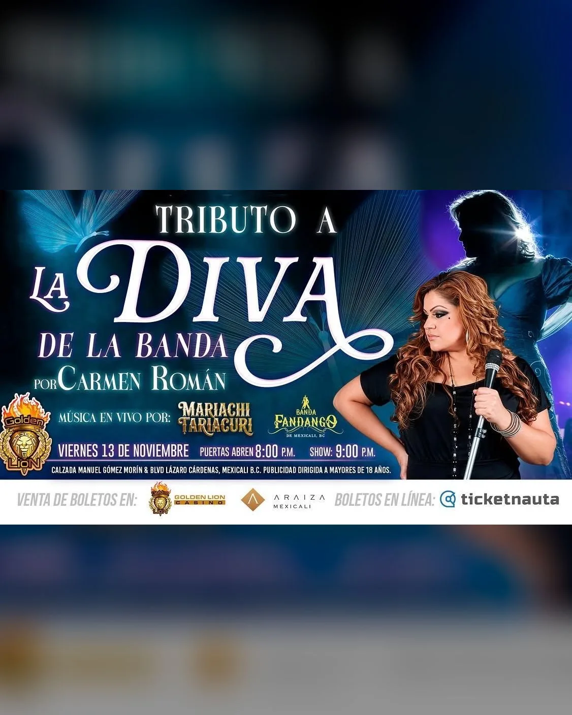 Tributo a la Diva de la Banda en Mexicali 2026: Carmen Román