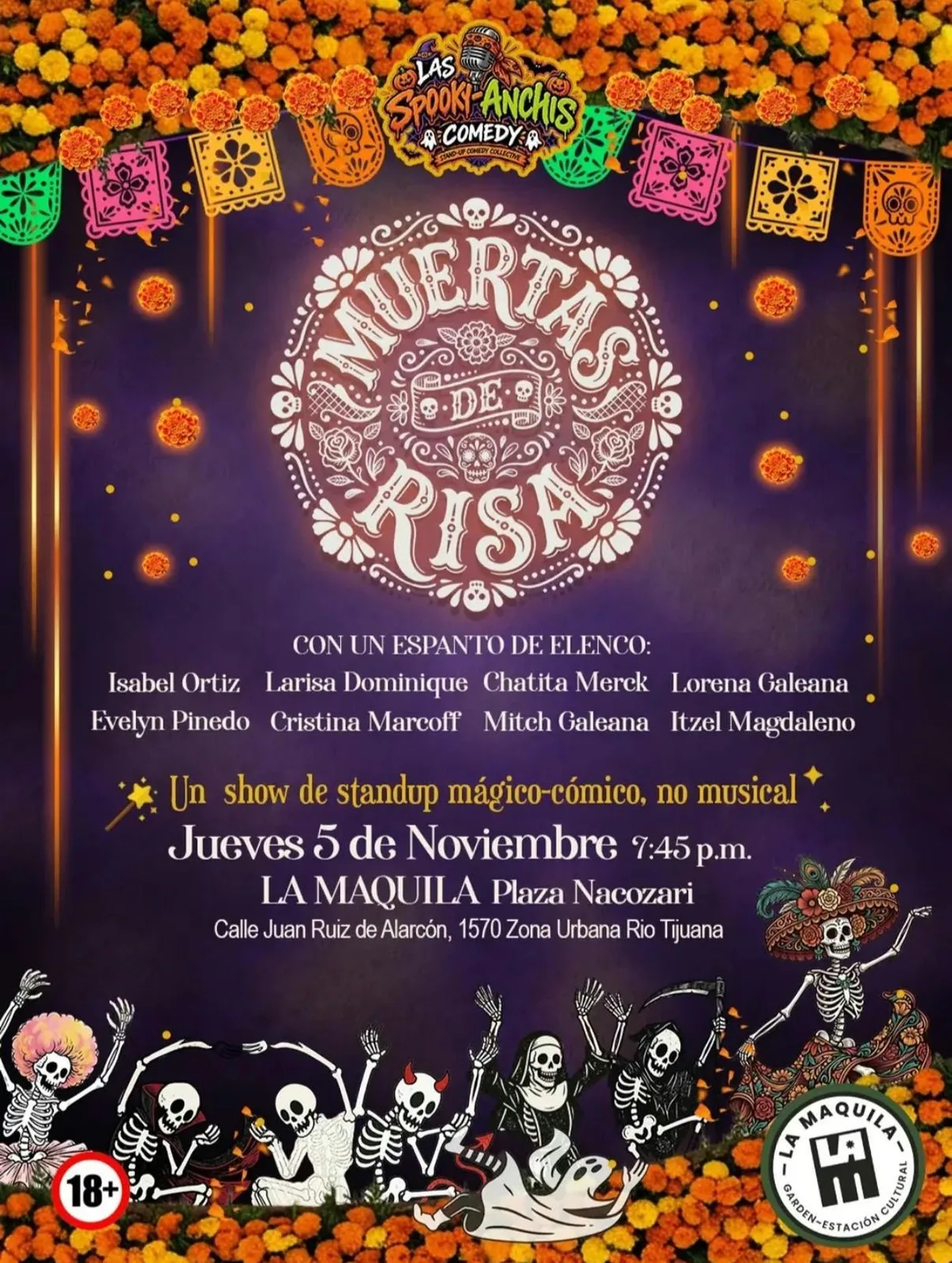 Muertas de Risa en Tijuana 2026: stand-up en La Maquila