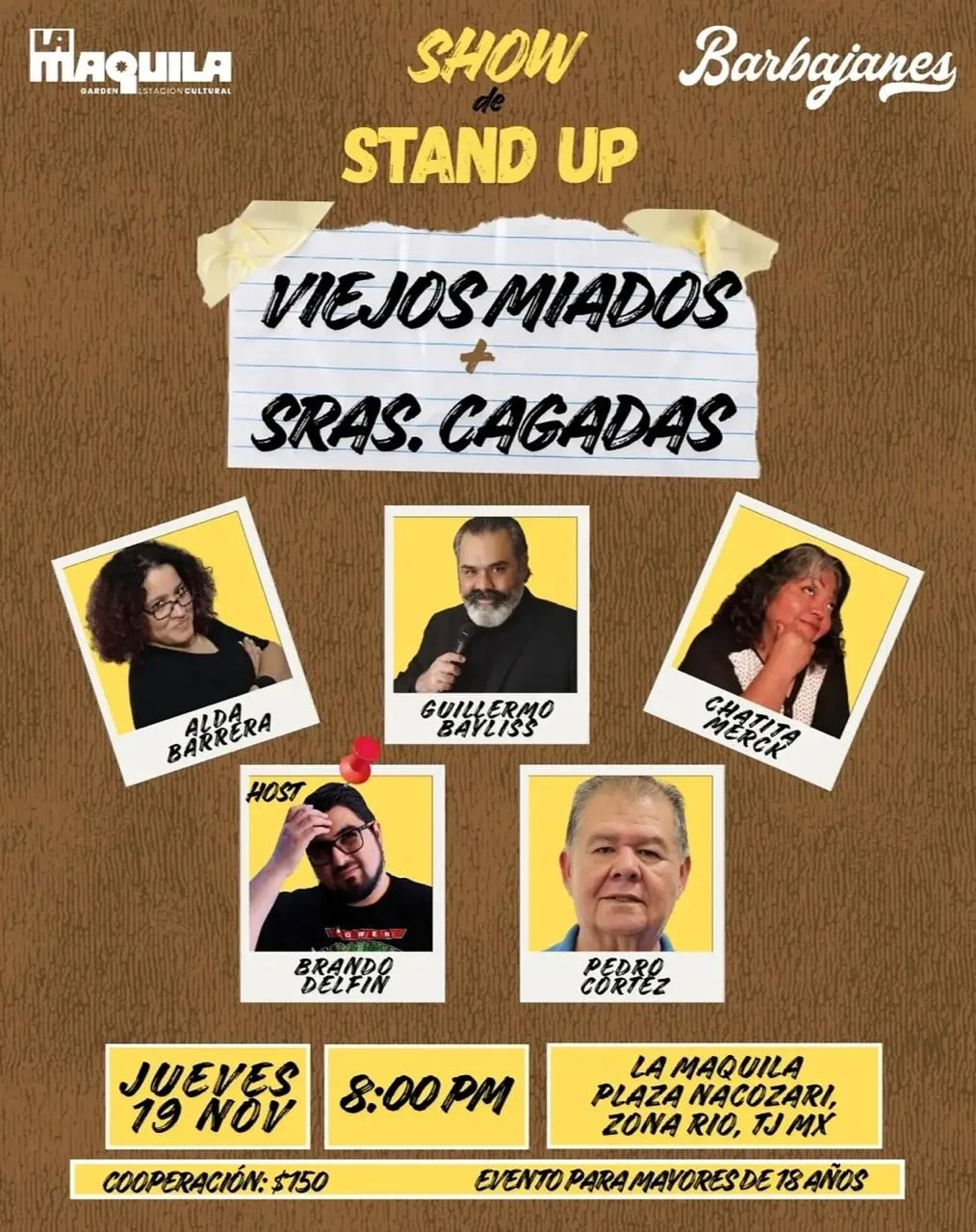 Viejos Miados en Tijuana 2026: stand up en La Maquila