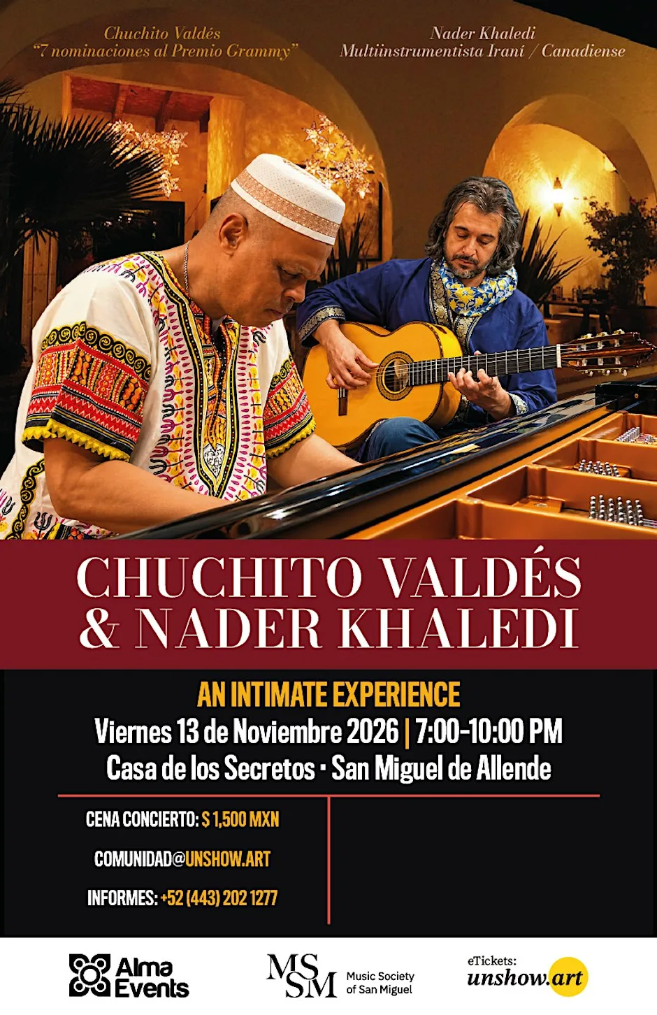 CHUCHITO VALDÉS & NADER KHALEDI - An Intimate Experience · Cena Concierto