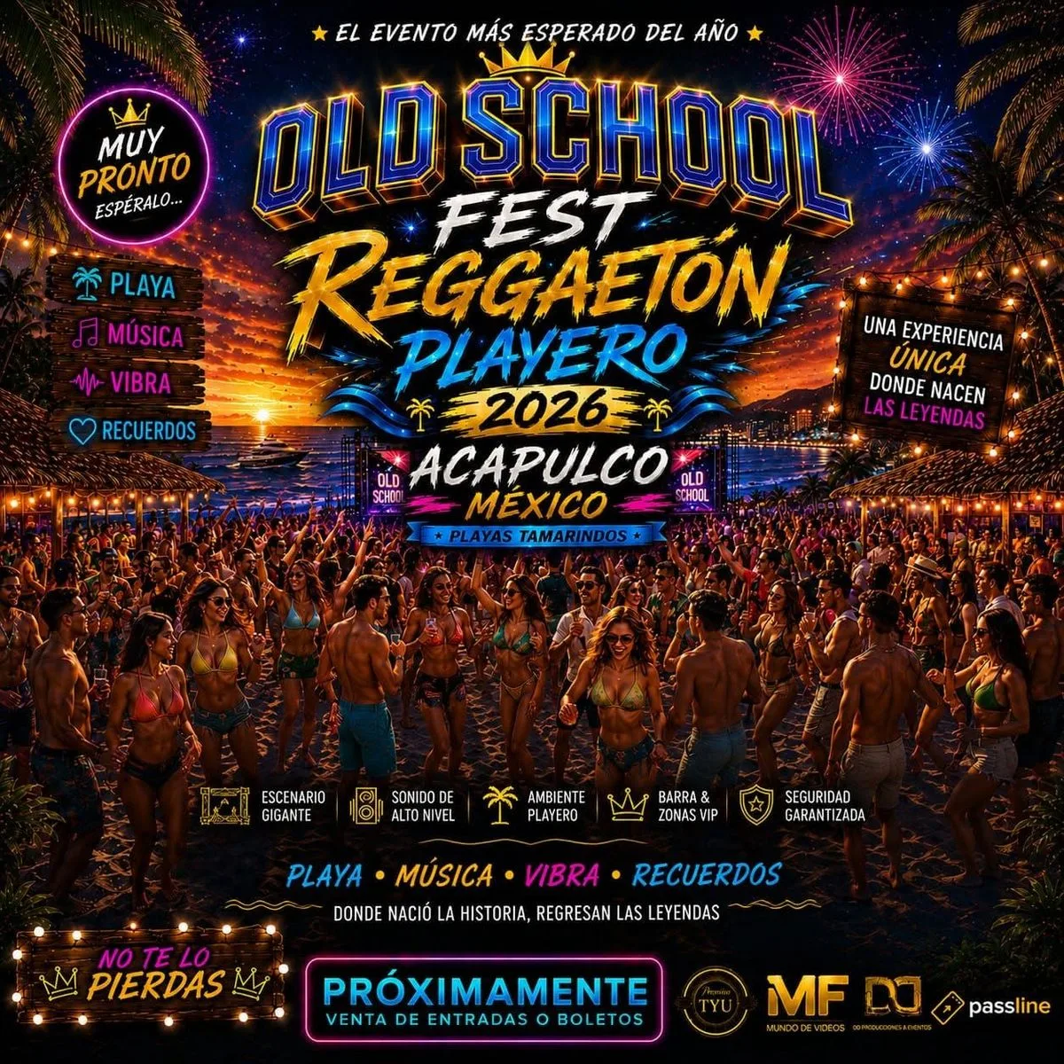 old School Fest Reggeatón playero Acapulco México 2026